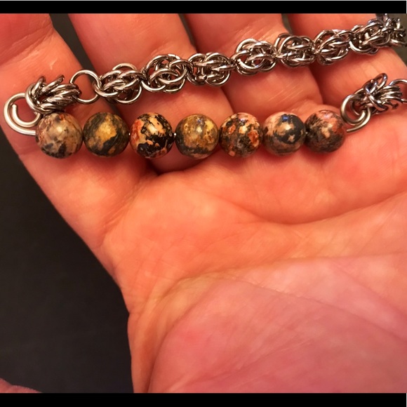 Artisan Leopard Skin Jasper Sweet Pea Necklace - Picture 3 of 5